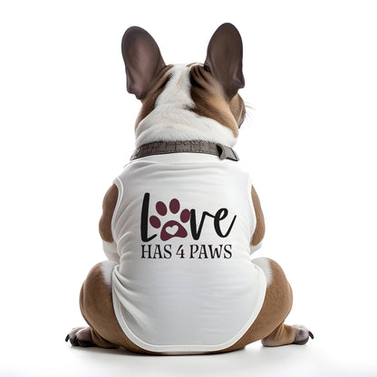 (2X012) FRANELA SIN MANGA COLOR BLANCO LOVE 4 PAWS UVA